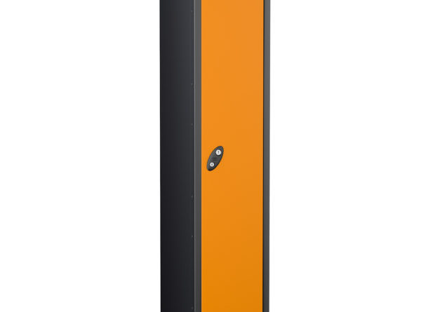Probe 1 door locker with black body and orange door