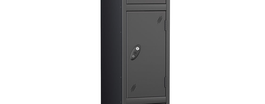 Probe Lockers for 3 user. Shown in Black body black doors combination.