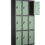 Probe 70/12/18 n3 set of staff lockers for 9 users with key locking cam lock.