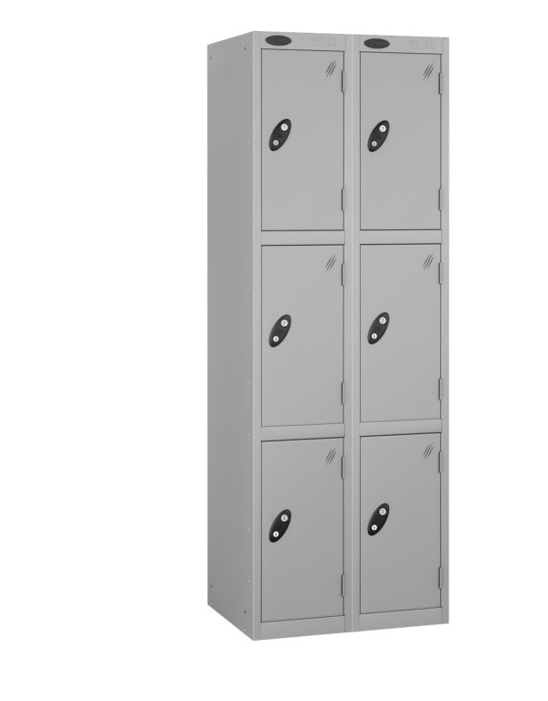 Probe Lockers 3 tier for 6 users in grey/grey combination.
