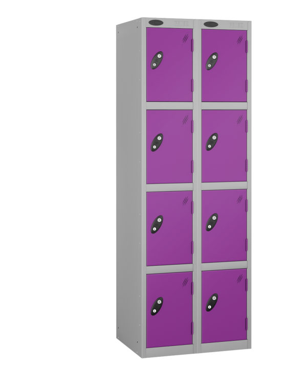 Probe Lockers for 8 users. Shown with Lilac doors and grey body.