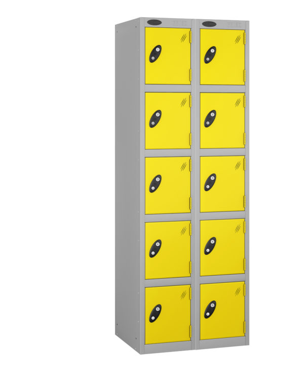 Probe Lockers for 10 users with Lemon doors and grey body colour option.