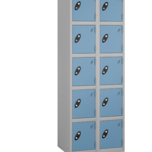 Probe Lockers for 10 users. Shown with silver grey body and ocean door option.