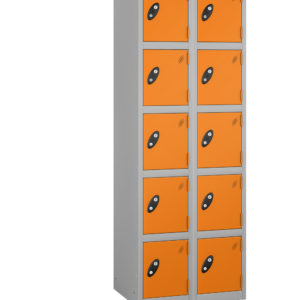 Probe Lockers for 10 users in Orange grey colour combination.