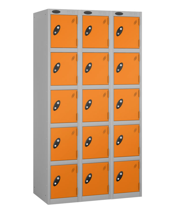 Probe Lockers for 15 persons. Orange and grey body option.
