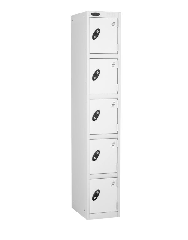 Probe Lockers for 5 users in white door and body colour option.