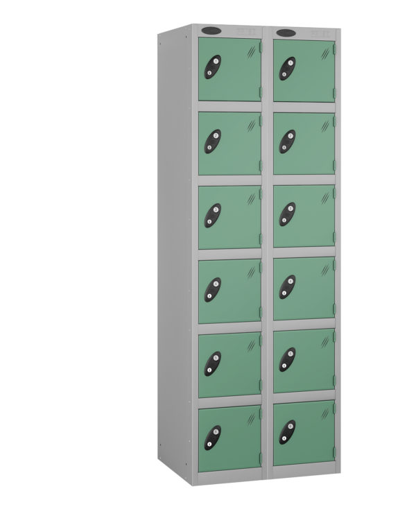 Probe Lockers for 12 users with Jade doors and grey body