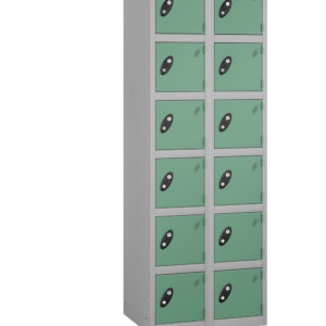 Probe Lockers for 12 users. Jade doors with silver grey body