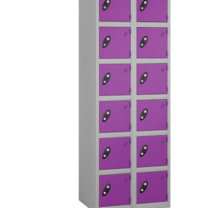 Probe Lockers for12userswith purple doors and grey body