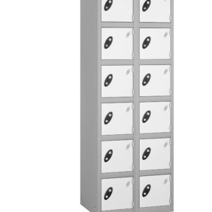 Probe Lockers for 12 users with white door and grey body