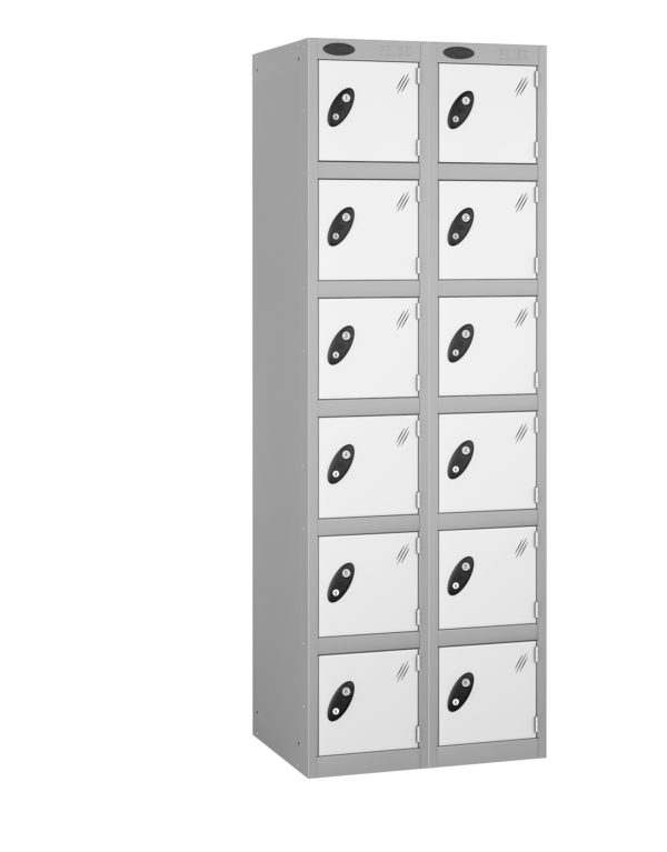 Probe Lockers for 12 users with white door and grey body