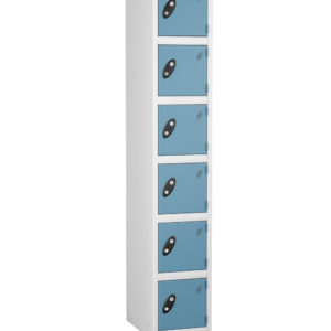 Probe Locker 6 for 6 users. White body and ocean blue doors.