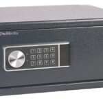 The Chubbsafes Air hotel Laptop 25e is a security safe ,hotel safe, office safe student safe and safe for the home. Designed originally as a hotel safe capable of storing laptops, as in a laptop safe. It features an electronic code lock that has an audit trail and key override.