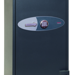 This is the Phoenix Safe Mercury HS2054E euro grade 2 jewellery safe or commercial safe that has great size and capacity. It stands 1280mm tall and has 190 litre capacity for jeweller stock, till drawers, paper records etc. It features a high security electronic code lock with time delay and dual user programmable options.