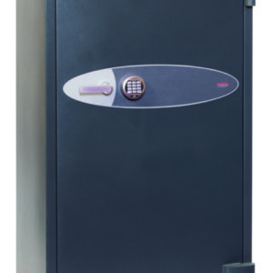 This 1630mm tall Phoenix Safe Mercury HS2055E is a euro grade 2 jeweller safe or commercial safe. Its the largest in this range with a 330 litre capacity and 4 shelves. Fitted with a high security VdS Class 2 electronic lock