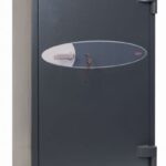 This Phoenix Safe Mercury HS2055K is a euro grade 2 security safe that is used as a retail safe, commercial safe and jewellers safe. Its image shows a graphite grey 1630 tall security safe. It comes ECB.S certified and UK insurance approved to hold £17,500 of cash or up to £175,000 in valuables. This comes furnished with a high security key lock with 2 keys.