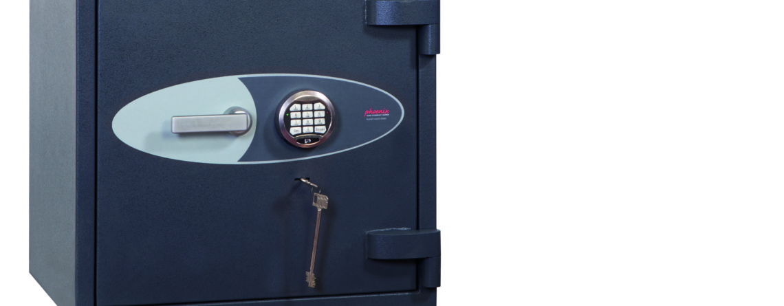 The Phoenix safe Cosmos HS90711E is a high quality Euro Grade 5 security safe that generally is sold as a jeweller safe, retail safe or commercial safe for protection of cash to the tune of£100,000 or valuables/jewellery to £1m. Tested by ECB.S, fire rated for protection of documents and most importantly, recognised by the AiS UK insurance. This size is perfect as a safe for the home. Basically, its a 690mm square security safe with an 80 litre storage. It comes with 2 VdS Class II locks, one being a key lock and the main lock is a high security electronic code lock. There not many better safes than the Phoenix Safe Cosmos HS9071E! with key and electronic locks.