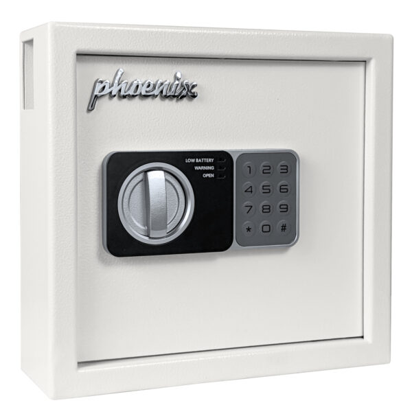 This Phoenix Safe KS0030 Series KS0031E is a 30 hook deposit key cabinet with electronic code lock and key override.