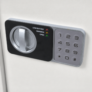 The latest modern look Cygnus electronic code lock. Easy to programme. The lock features an anti tamper solenoid.