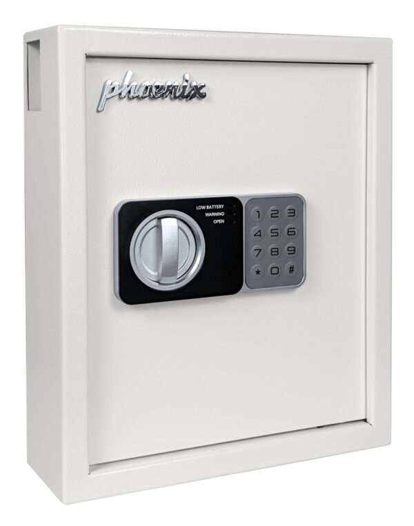This Phoenix Safe KS0030 Series KS0032E is a 48 hook deposit key cabinet with electronic code lock and key override