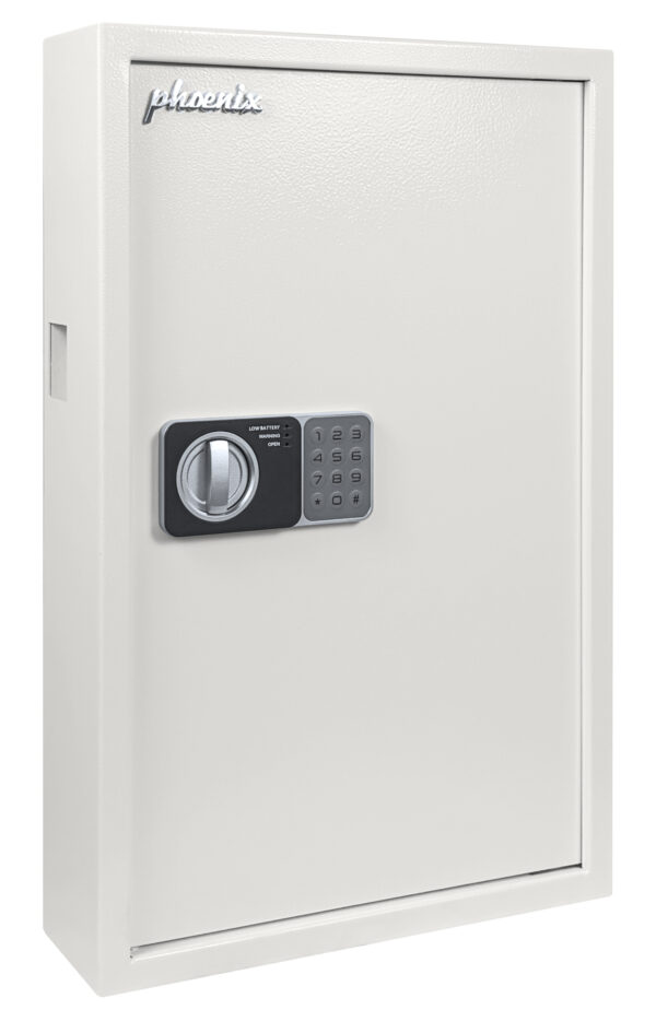 This Phoenix Safe KS0030 Series KS0033E is a 144 hook deposit key cabinet with electronic code lock and key override
