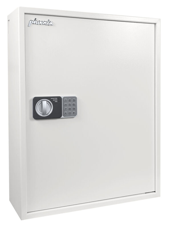 This Phoenix Safe KS0030 Series KS0034E is a 300 hook deposit key cabinet with electronic code lock and key override