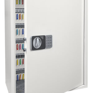 This Phoenix Safe KS0030 Series KS0035E is a 500 hook deposit key cabinet with electronic code lock and key override