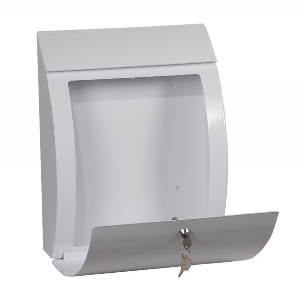 Phoenix Safe MB0112KW letter box in white finish. Lockable facia End of range value bargain.