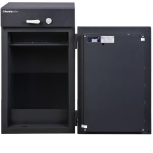 The Chubbsafes Proguard deposit Grade 1,is a euro grade 1 drawer deposit safe for use as a commercial safe and retail safe to allowstaff to insert goods or cash into the main body of the safe, without the need to open its door. The safe is designed with a babble feature meaning it cannot be fished. Its door, and drawer come rady fitted with high security key retaining key locks, each with 2 keys.