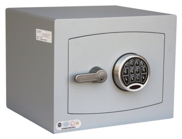 securikey mini vault silver 1e with electronic lock.