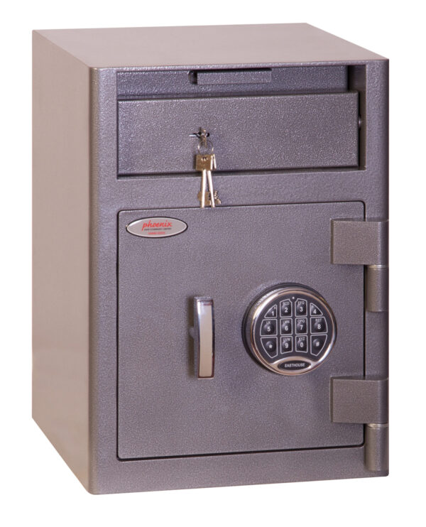 The Phoenix Safe Cashier Deposit, SS0990 Series, SS0996ED is a £3000 cash rated security deposit safe. Its deposit drawer allows users to deposit goods or cash into the safe without the need to open its main door. Fitted with a high security electronic code lock, to its door.