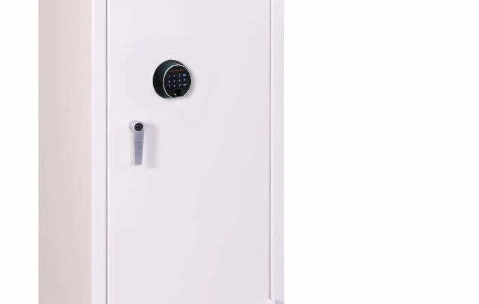 The Phoenix Safe Securstore ss1163f IS A security cabinet that's made like a security safe with touchscreen keypad and fingerprint lock. Its versatile and has bags of room as a storage cabinet.