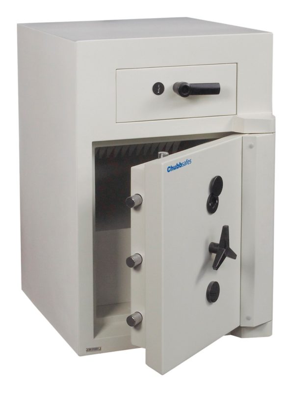 Chubbsafes europa deposit grade 5 140 with door open, bolts extended