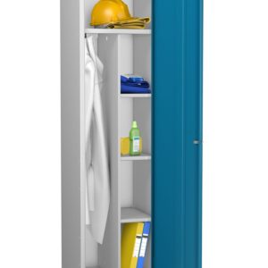 The Probe Uniform and janitors locker 70/18/18 JAN N2 offer internal storage shelving and a separate section for hanging coats. You have the choice of keylock or hasp and staple for padlocks.