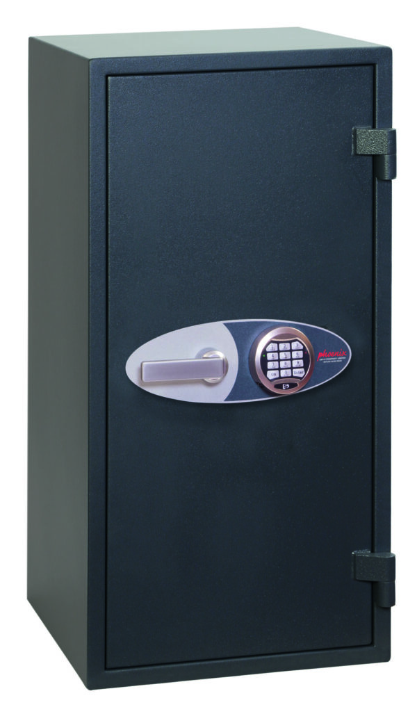 The Phoenix safe Neptune HS1053E is a euro grade 1 security safe that makes an ideal jewellers safe or commercial safe. Also used as an office safe or security safe for the home. Its size is a little taller than an office desk. It is fitted with electronic code lock.