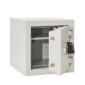 This Prisma Grade 2 size 1e is shown with its door half open. You can see its strong door bolts to the side and top of its door.