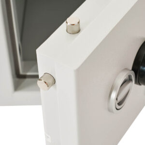 This image of the Prisma Grade 2 size 1e is a close up of the security safes secure door bolt working.