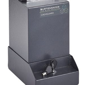 Burtonsafes Mini Cashguard with base plate and key lock