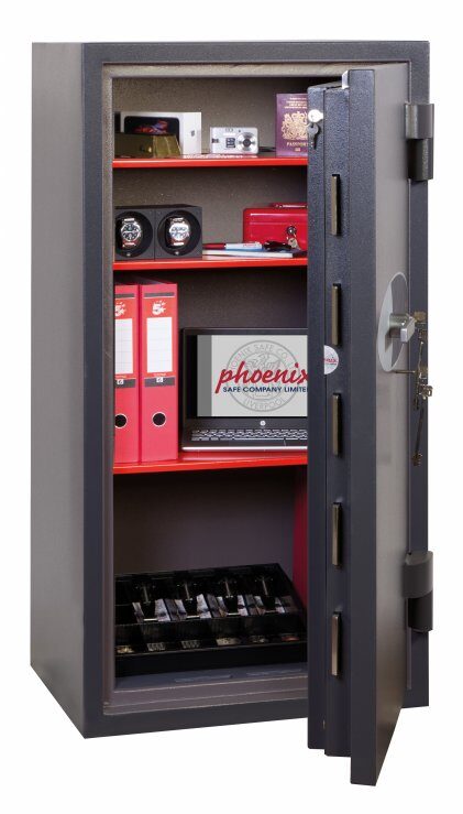 HS6075K high security cash safe with door open.