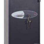 The Phoenix safe Planet HS6074K is a high quality euro grade 4security safe that is an ideal retail safe or jeweller safe. Being 1210mm tall by 580mm wide makes this also ideal as a commercial safe. Finished in graphite grey and supplied with 2 height adjustable shelves. This safe comes tested and approved by UK insurers, and it has the ECB.S certification. This is designed to provide extreme protection for domestic and business use. The safe door has 3 way angular locking bolts, anti drill plate work and re-locker protection for both its high security key locks.