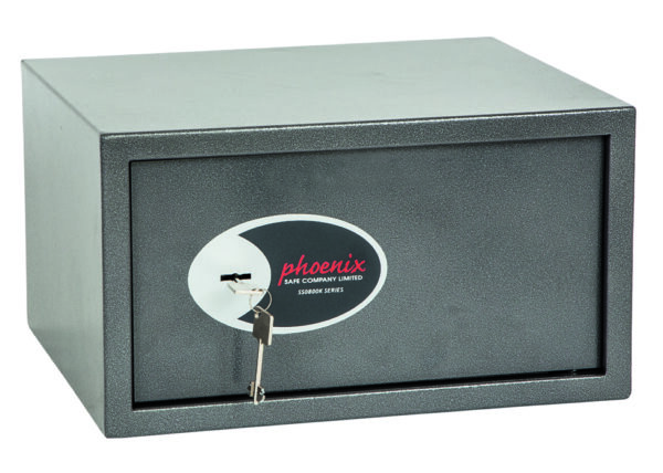 The Phoenix Safe Vela Home Safe SS0803K is a £1000 cash rated security safe with key lock. Ideal low cost home safe. This is shown with its door closed.