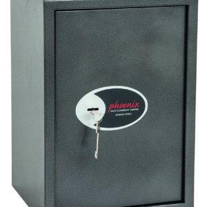 Phoenix Safe Vela Home SS0804K is a £1000 cash rated safe for the home. Yes, you can store £10,000 of valuables! Shown as a locked safe with quality key lock and 2 keys.