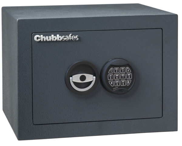 This Chubbsafes Zeta Grade 1 size 20e is a high security euro grade 1 security safe for the home, office safe or small commercial safe for the storage of £10,000 cash or £100,000 of valuables. It is secured by a quality electronic combination code lock. It is also available in this size with key lock.
