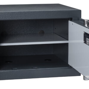 Chubbsafes zeta euro grade 1 office safe or safe for the home shown open with 1 shelf.