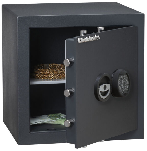 This Chubbsafes Zeta Grade 1 size 40e is a popular office safe or security safe for the home with 3 way locking bolts and electronic lock.