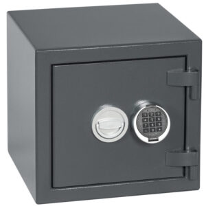 the keysecure victor grade 1 size 2e is a euro grade 1 £10,000 rated insurance approved security safe for the home, office safe and commercial safe. Fitted with a reliable electronic lock with easy to change battery in its keypad. This size is also available with key lock option.