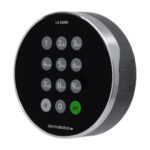 La gard 700 electronic combination code lock. 6 digit user code programmed via a master code. Battery in keypad.