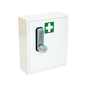 KeySecure first aid cabinet KSFA1MDKO size 1mdko with mechanical combination lock with key override
