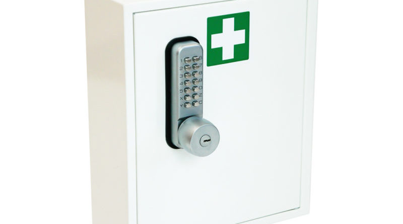 KeySecure first aid cabinet KSFA1MDKO size 1mdko with mechanical combination lock with key override