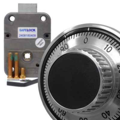 This is the La Gard 3WH or 4 WH mechanical combination dial lock. It can be ordered with your new Dudley Europa Grade 3, Grade 4 or Grade 5 safe, either to replace a key lock or electronic combination lock(s), It is an excellent key less 4wh (4 wheel) mechanical combination lock.